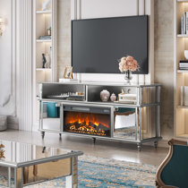 Mirror fireplace tv deals stand